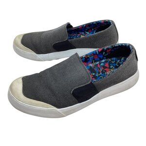Keen Black Canvas Slip-On Shoes For Womens 8 With Colorful Insole